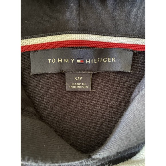 Tommy Hilfiger Hoodie Women's Size Small Long Sleeve Navy Blue Logo Spellout - Picture 4 of 7